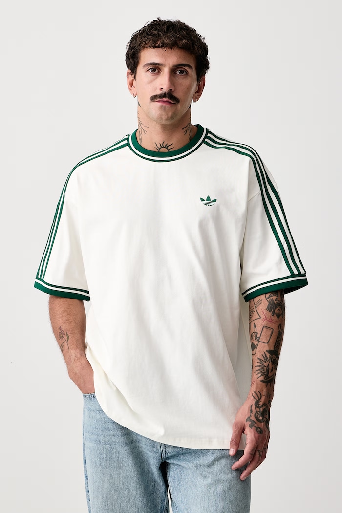 Odzież adidas Originals T-shirt męski bawełniany KW5690 beżowy