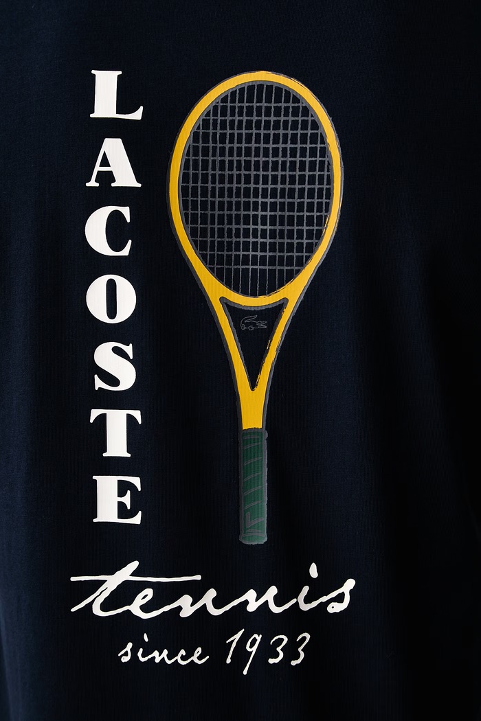 T-shirt męski bawełniany Lacoste granatowy TH2430