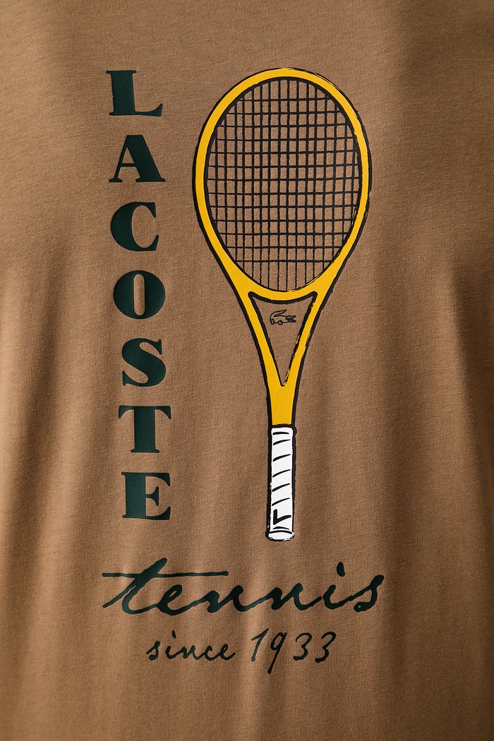 Lacoste T-shirt męski bawełniany TH2430 beżowy