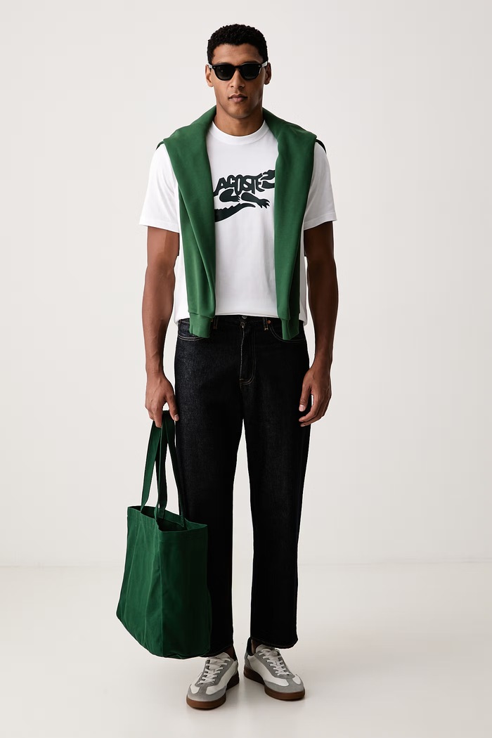 Lacoste T-shirt męski bawełniany TH9990 biały AW26
