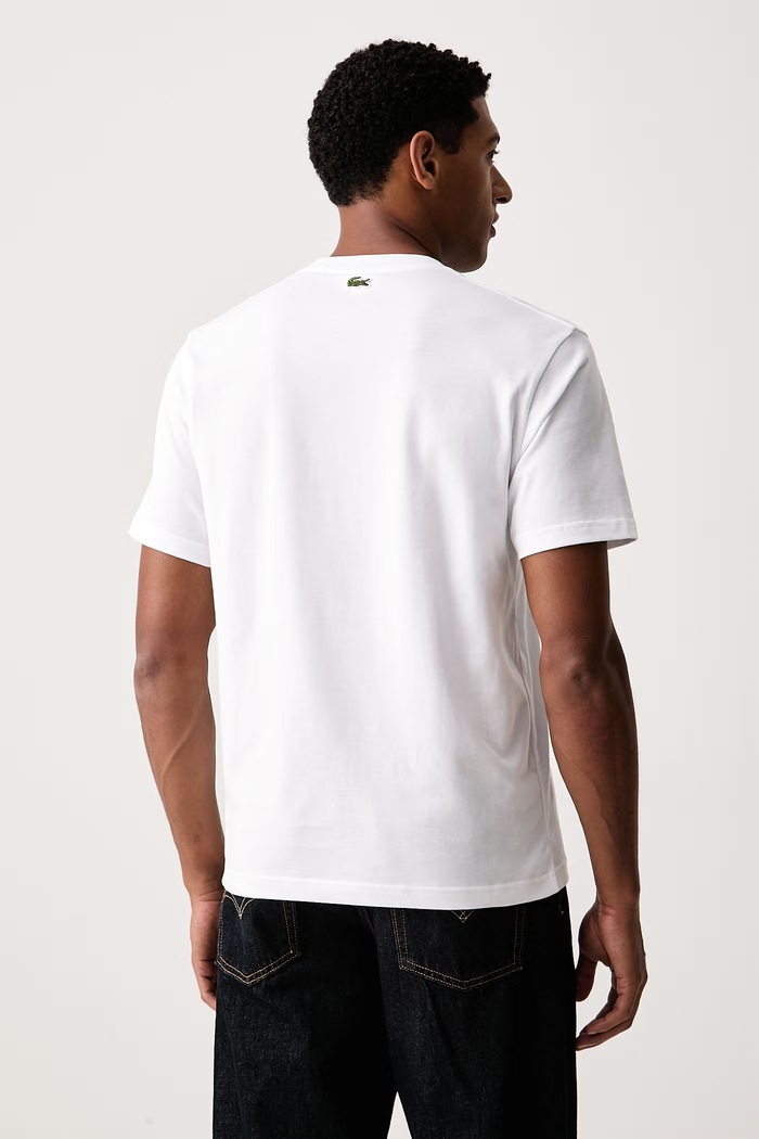Odzież Lacoste T-shirt męski bawełniany TH9990 biały