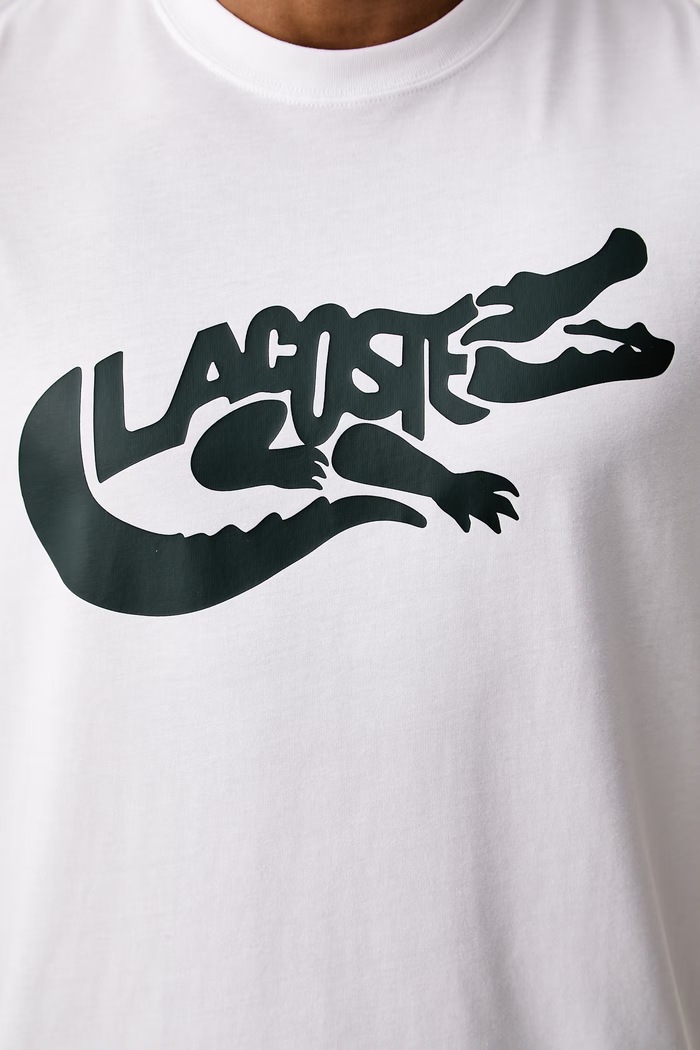 T-shirt męski bawełniany Lacoste biały TH9990