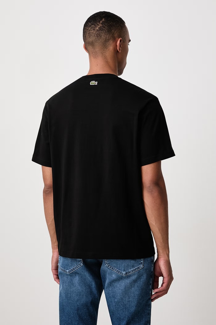 Ρούχα Lacoste T-shirt ανδρικό βαμβακερό TH9990 μαύρο
