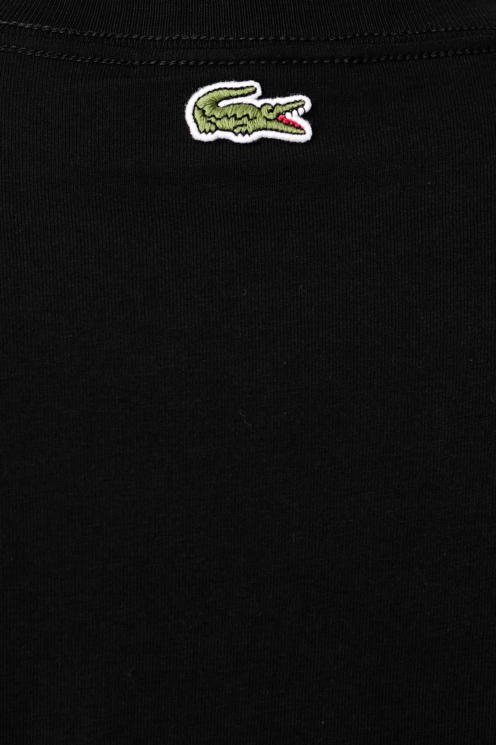 T-shirt ανδρικό βαμβακερό Lacoste μαύρο TH9990