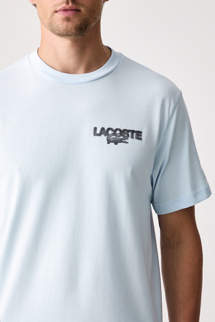 Odzież Lacoste T-shirt sportowy męski bawełniany TH9676 niebieski