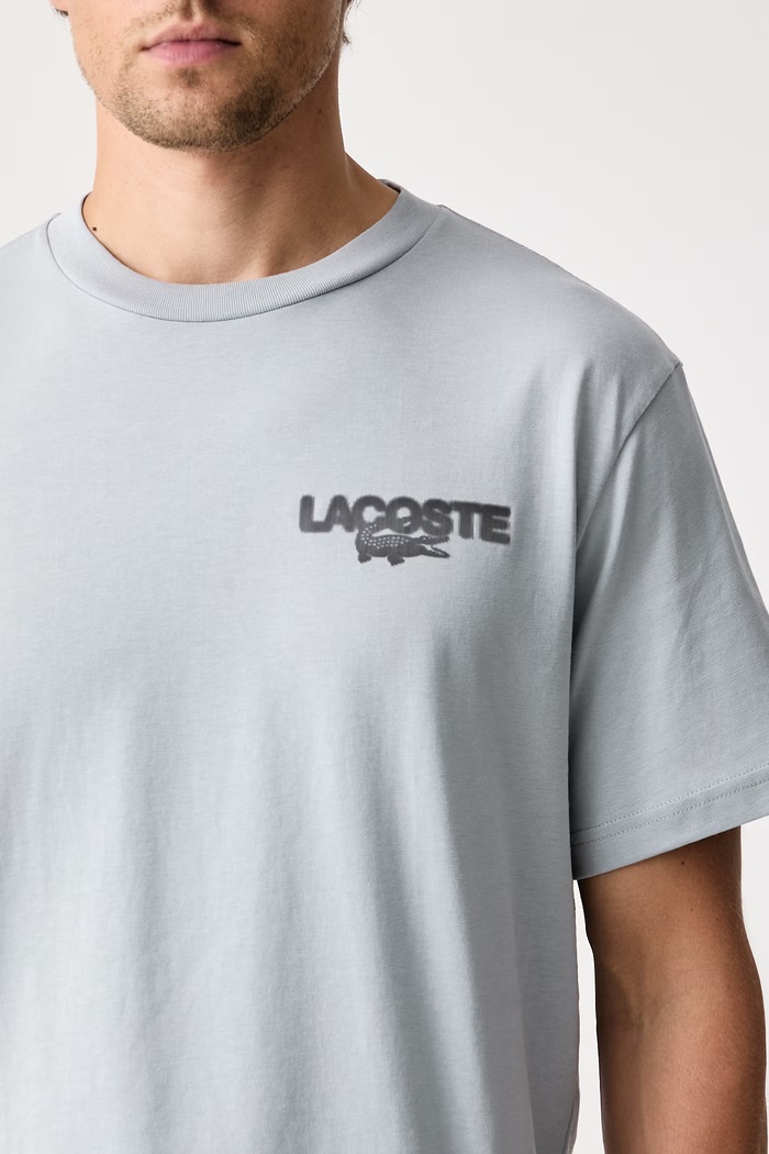 Odzież Lacoste T-shirt sportowy męski bawełniany TH9676 niebieski