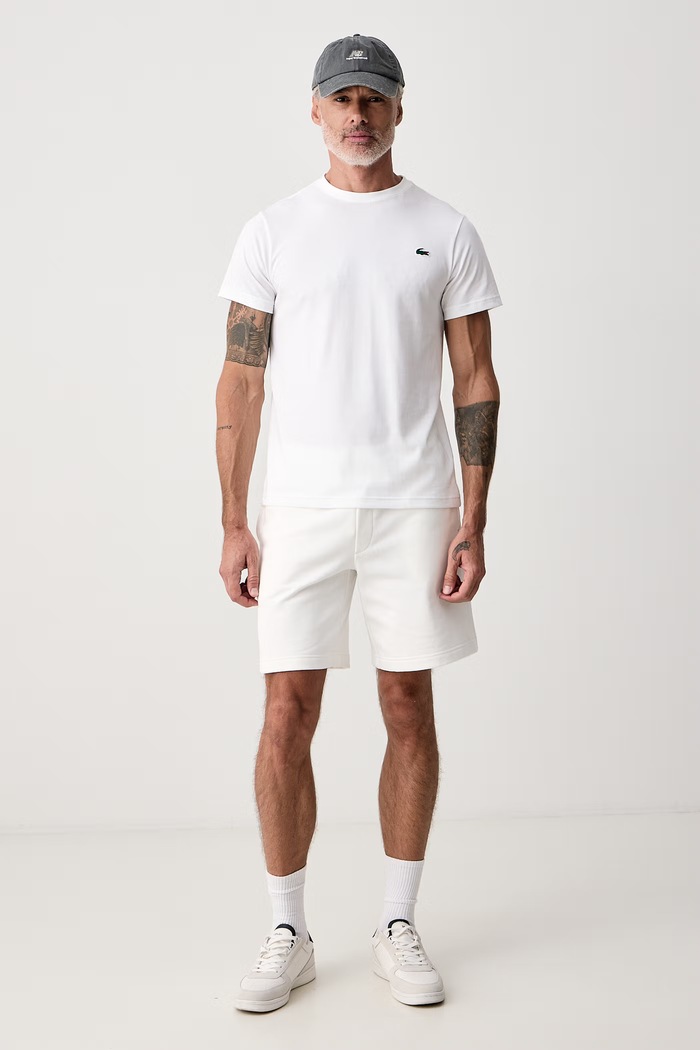 Lacoste T-shirt męski z bawełną TH6655 biały AW26