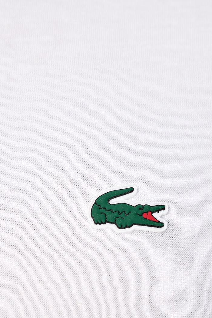 T-shirt męski z bawełną Lacoste biały TH6655