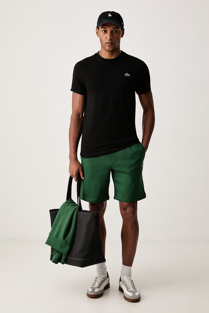 Lacoste T-shirt męski z bawełną TH6655 czarny AW26