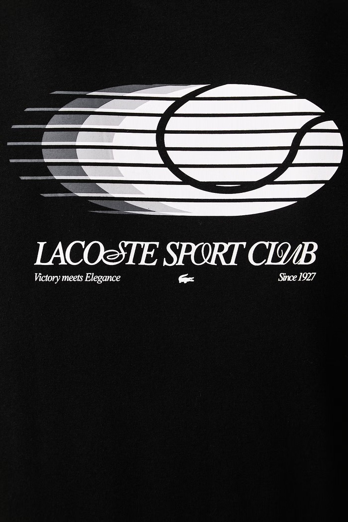 T-shirt męski z bawełną Lacoste czarny TH6655