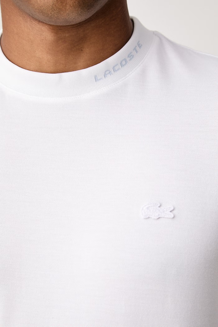 T-shirt z bawełną męski Lacoste biały TH5060