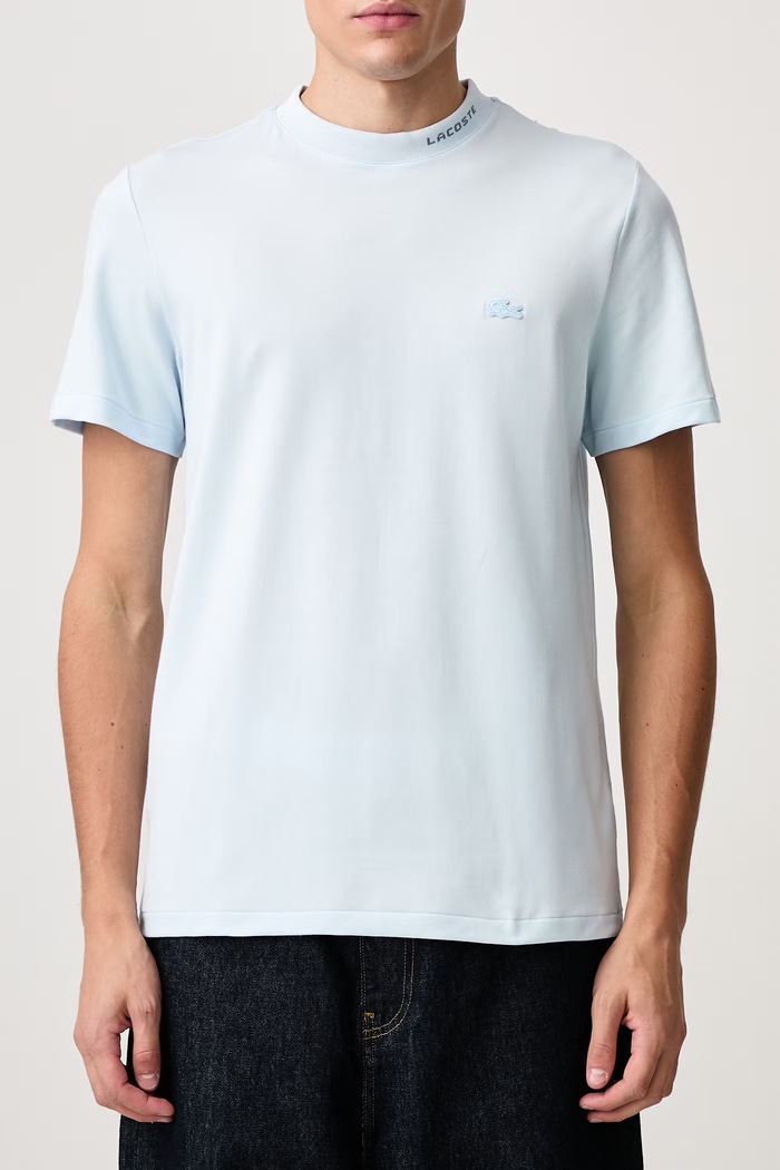 T-shirt męski z bawełną Lacoste niebieski TH5060
