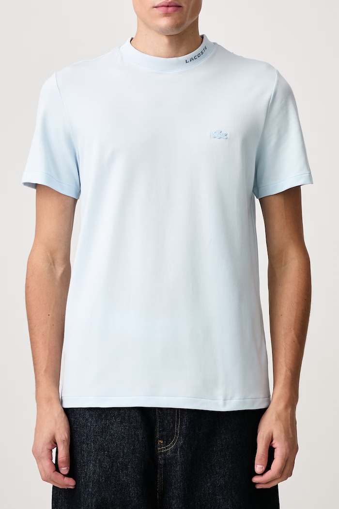 T-shirt męski z bawełną Lacoste niebieski TH5060