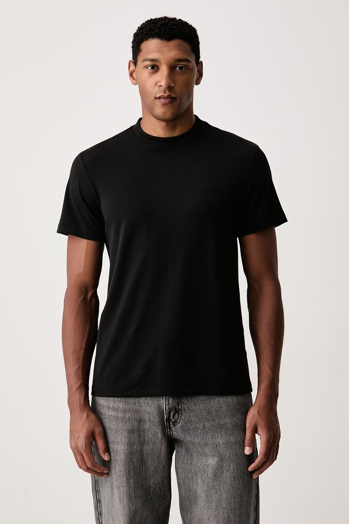 Lacoste T-shirt męski z bawełną czarny TH5060
