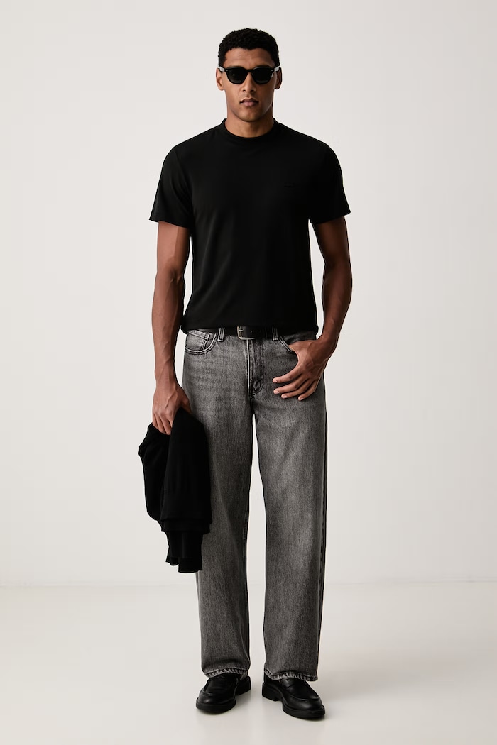 Lacoste T-shirt męski z bawełną TH5060 czarny AW26