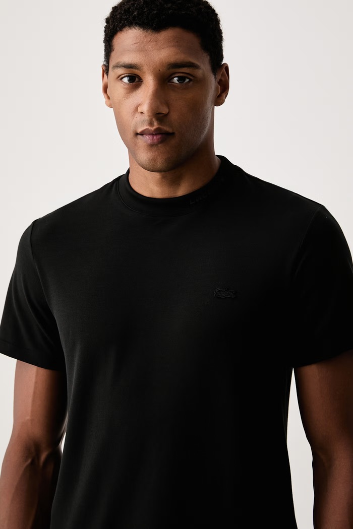 Lacoste T-shirt męski z bawełną czarny TH5060