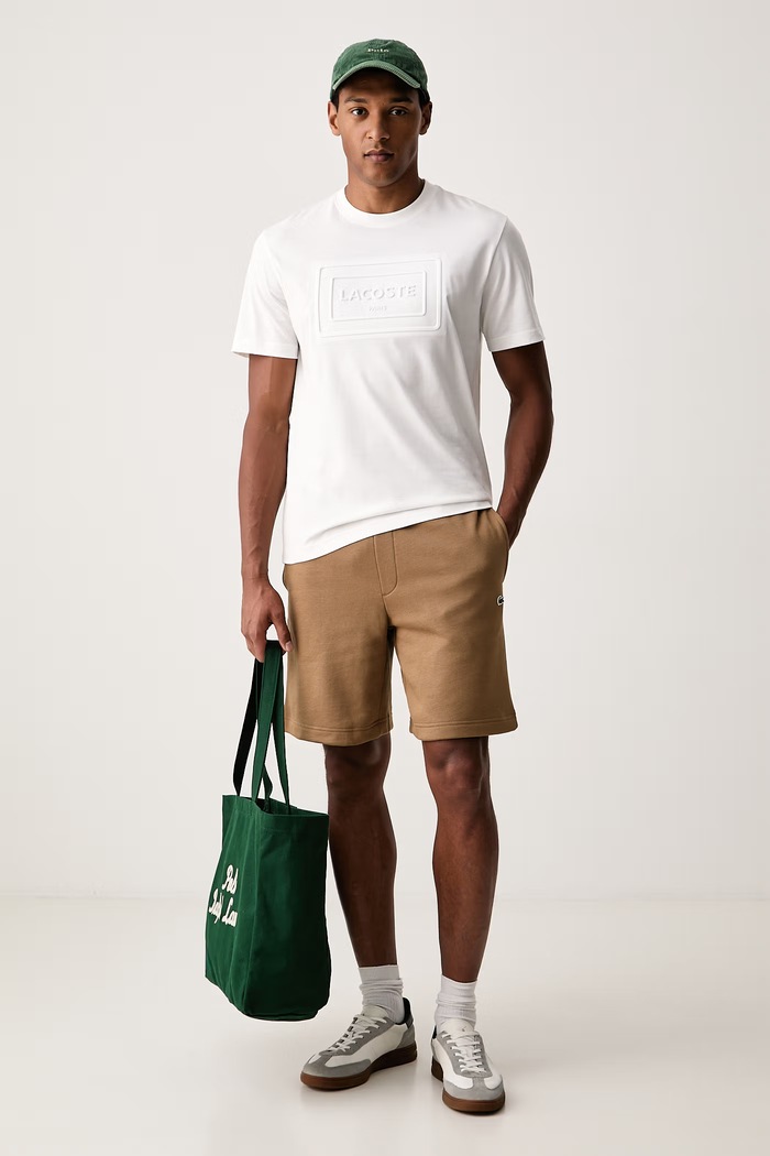 Lacoste T-shirt bawełniany męski TH0794 biały AW26
