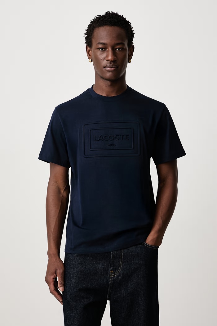 Lacoste T-shirt męski bawełniany granatowy TH0794