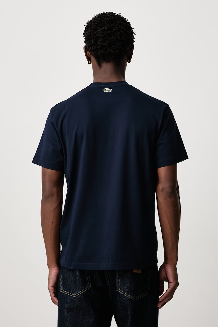 Îmbrăcăminte Lacoste Tricou din bumbac pentru bărbați TH0794 bleumarin