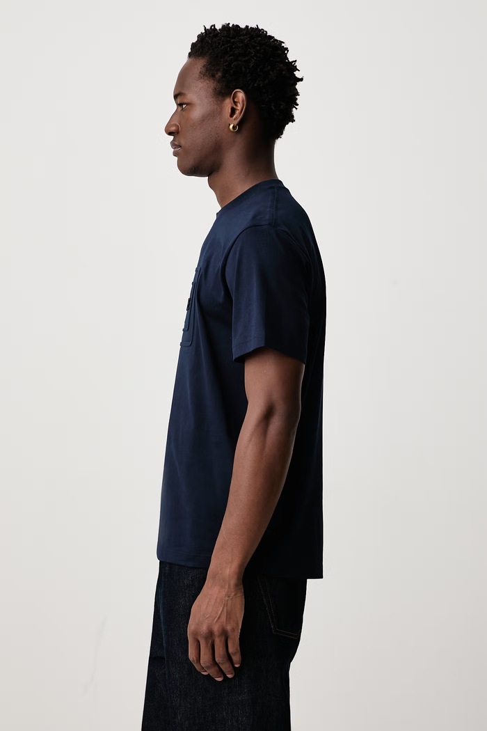 Lacoste T-shirt męski bawełniany TH0794 granatowy AW26
