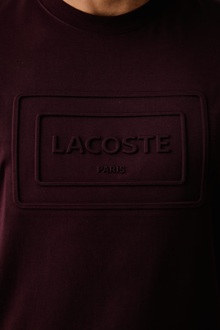 Lacoste T-shirt męski bawełniany TH0794 bordowy