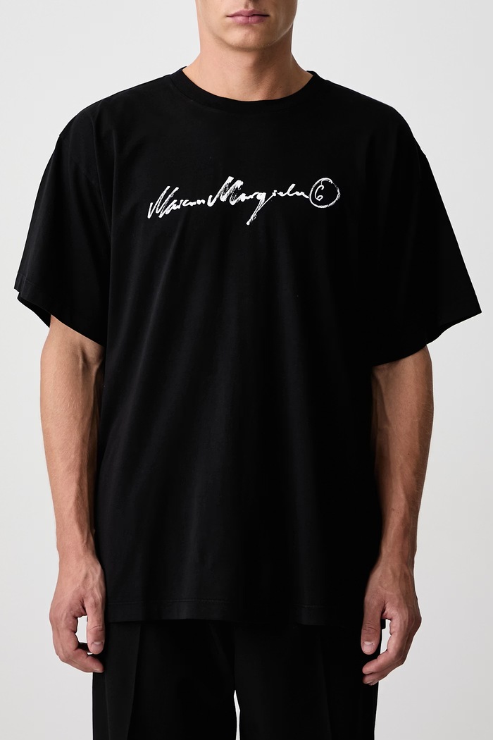 T-shirt bawełniany męski MM6 Maison Margiela czarny SH0GC0077.M20258