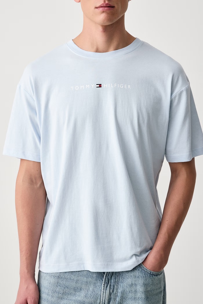 T-shirt męski bawełniany Tommy Hilfiger UM0UM03685 niebieski