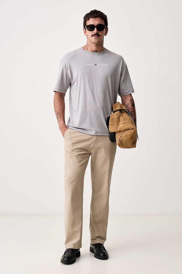 Tommy Hilfiger T-shirt ανδρικό βαμβακερό UM0UM03685 γκρί AW26