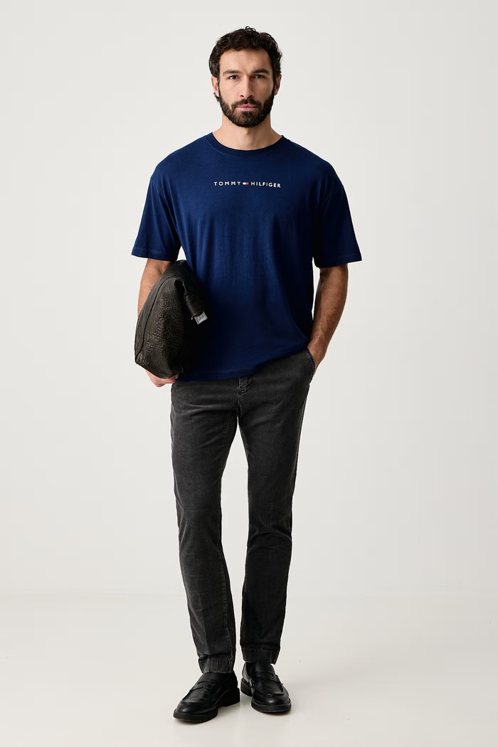 Tommy Hilfiger T-shirt męski bawełniany UM0UM03685 niebieski AW26