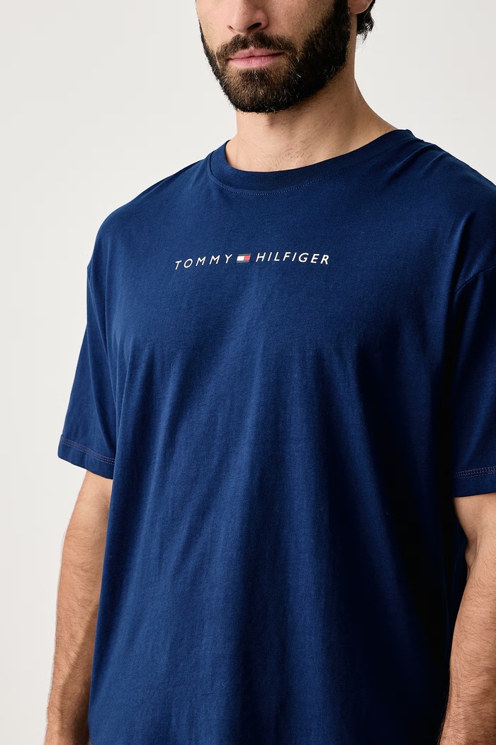 T-shirt męski bawełniany Tommy Hilfiger UM0UM03685 niebieski