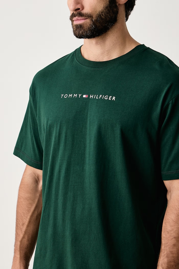 T-shirt męski bawełniany Tommy Hilfiger UM0UM03685 zielony