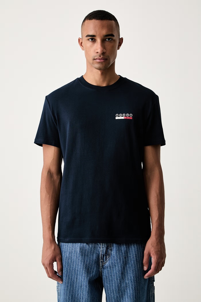 Odjeća Tommy Jeans majica muška pamučna DM0DM23716 mornarsko plava