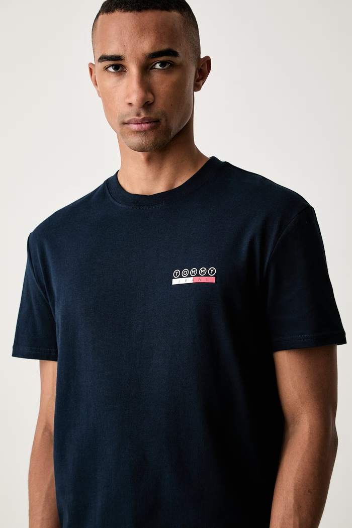 Tommy Jeans majica muška pamučna mornarsko plava DM0DM23716