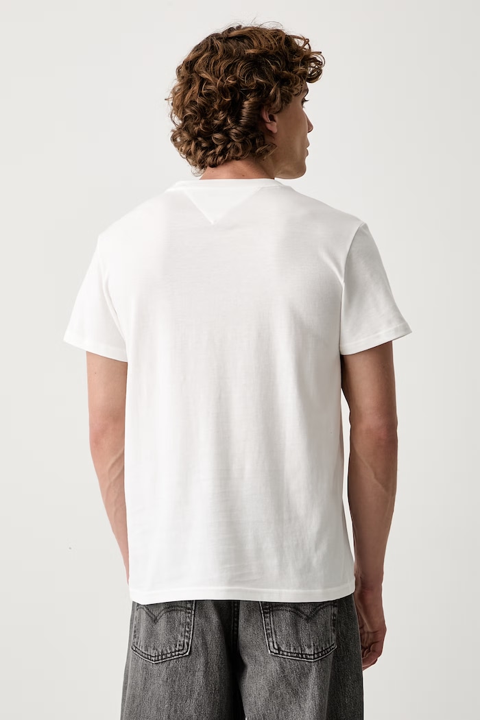 Abbigliamento Tommy Jeans t-shirt da uomo in cotone DM0DM23715 bianco