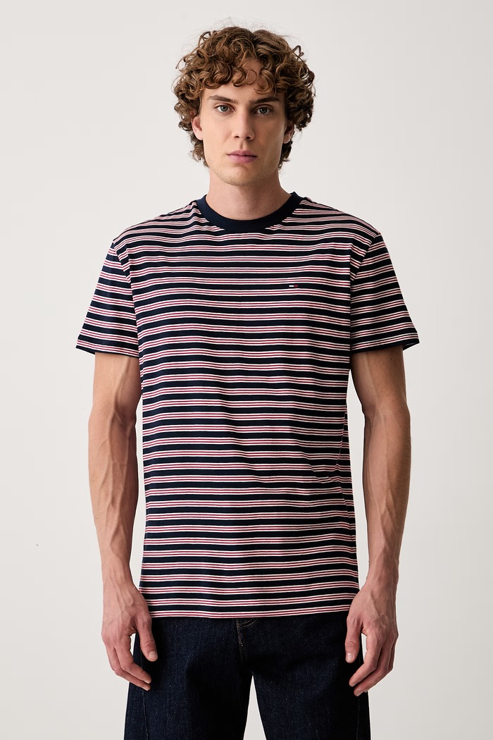 Tommy Jeans T-shirt męski bawełniany granatowy DM0DM23562