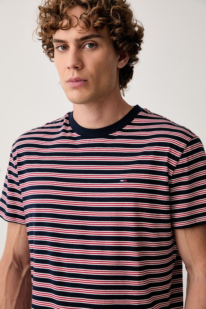 Tommy Jeans T-shirt męski bawełniany granatowy DM0DM23562