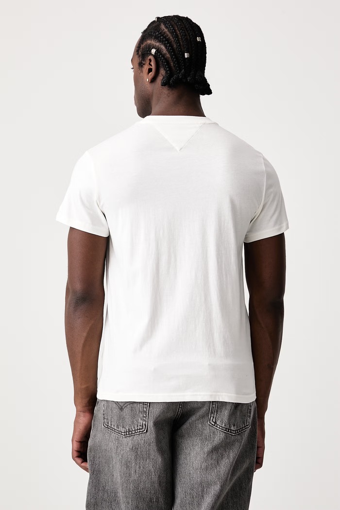 Odzież Tommy Jeans T-shirt męski bawełniany DM0DM23558 beżowy