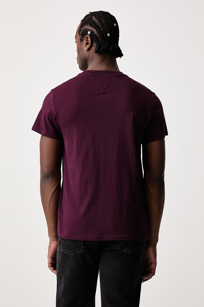Oblečení Tommy Jeans Tričko pánské bavlněné DM0DM23558 burgundské