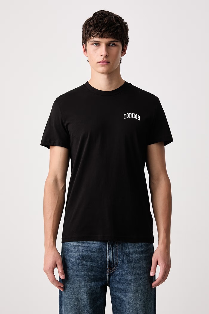 Tommy Jeans T-shirt męski bawełniany czarny DM0DM23558