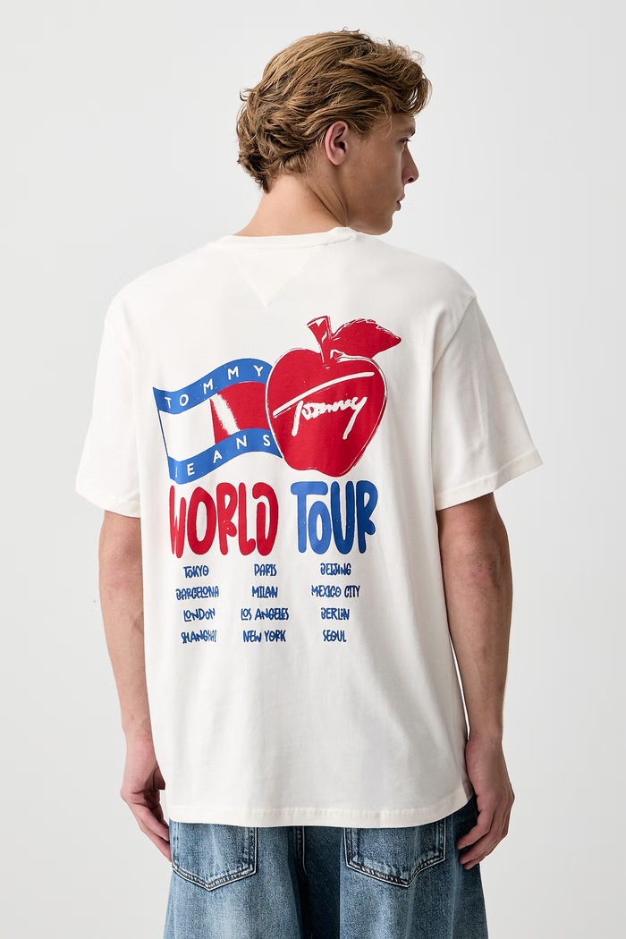 Tommy Jeans T-shirt męski bawełniany beżowy DM0DM23555
