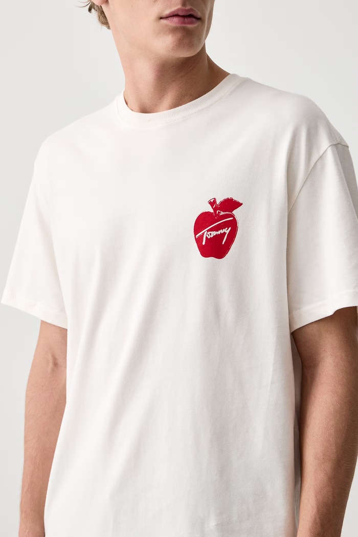 T-shirt męski bawełniany Tommy Jeans DM0DM23555 beżowy