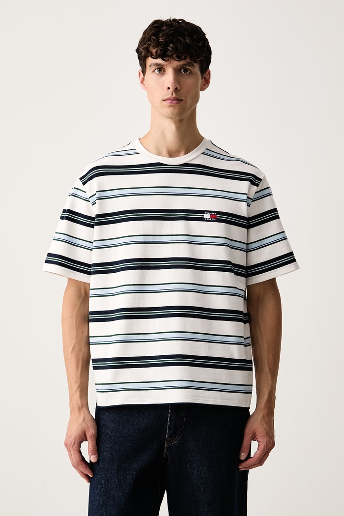 Tommy Jeans tričko pánske bavlnené s elastanom biela DM0DM23553