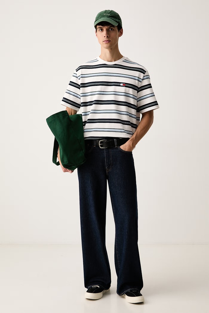Tommy Jeans tričko pánske bavlnené s elastanom DM0DM23553 biela AW26