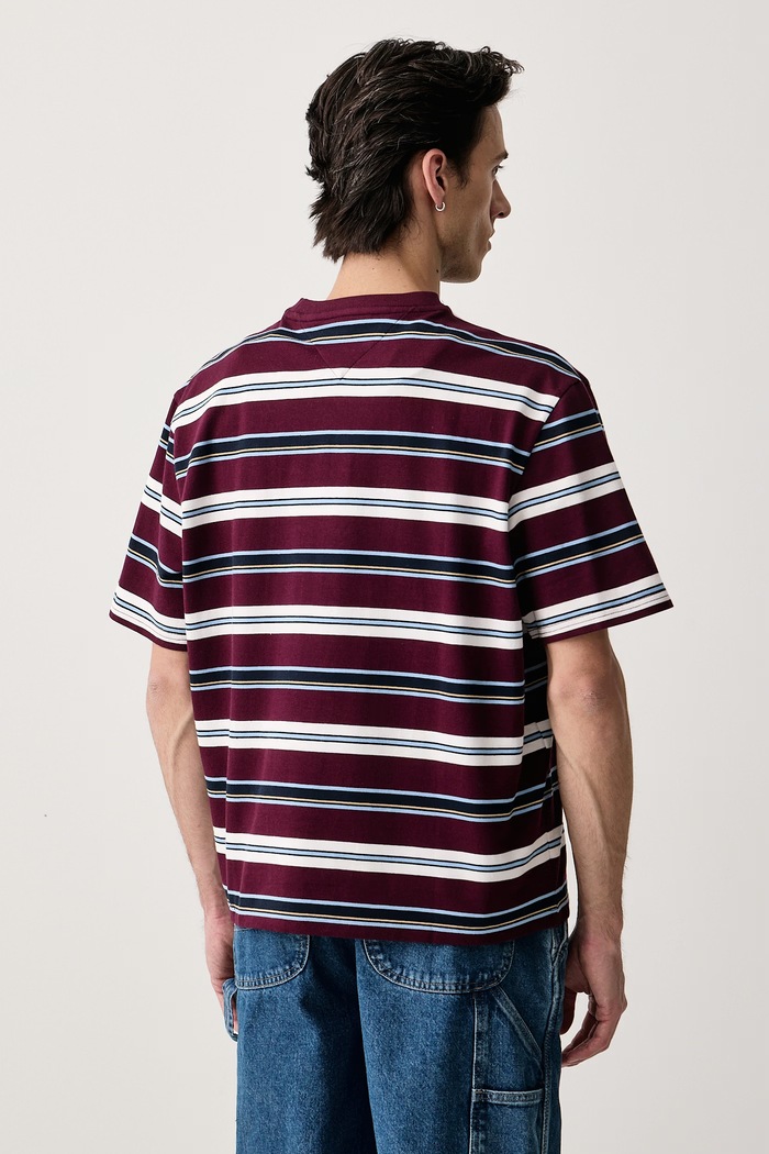 Odzież Tommy Jeans T-shirt męski bawełniany z elastanem DM0DM23553 bordowy