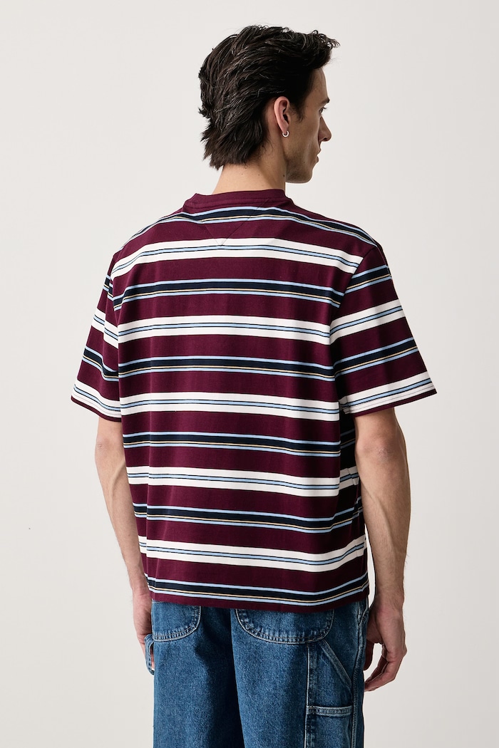 Odzież Tommy Jeans T-shirt męski bawełniany z elastanem DM0DM23553 bordowy