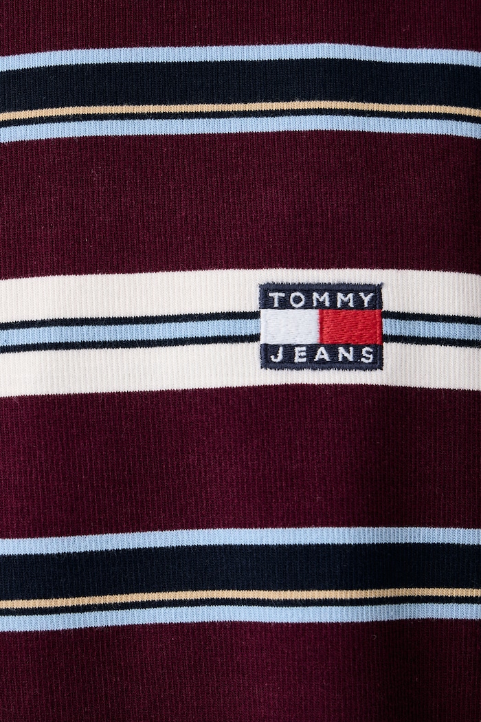 T-shirt męski bawełniany z elastanem Tommy Jeans bordowy DM0DM23553