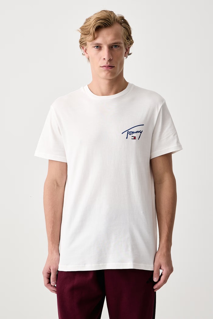 Tommy Jeans T-shirt męski bawełniany beżowy DM0DM23550