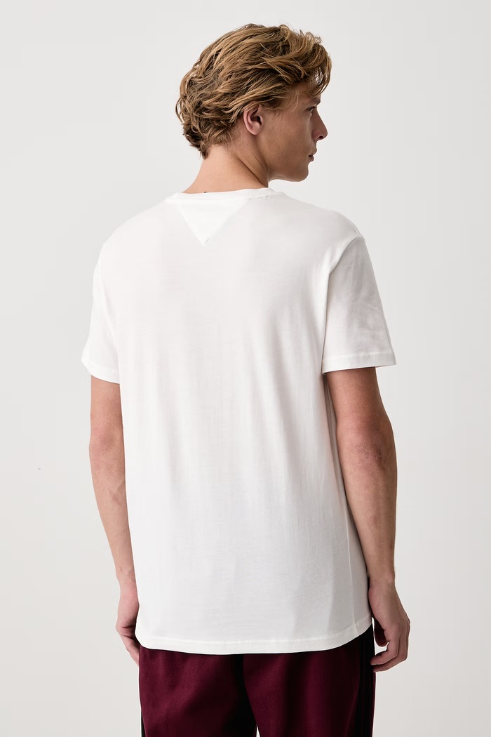 Odzież Tommy Jeans T-shirt męski bawełniany DM0DM23550 beżowy