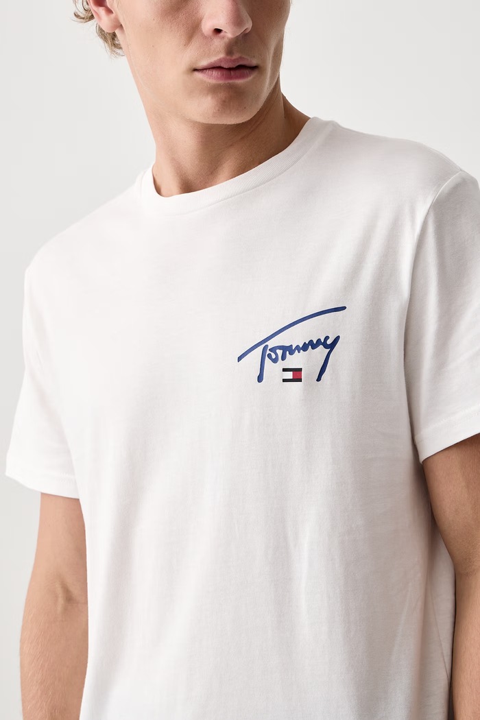 T-shirt męski bawełniany Tommy Jeans DM0DM23550 beżowy