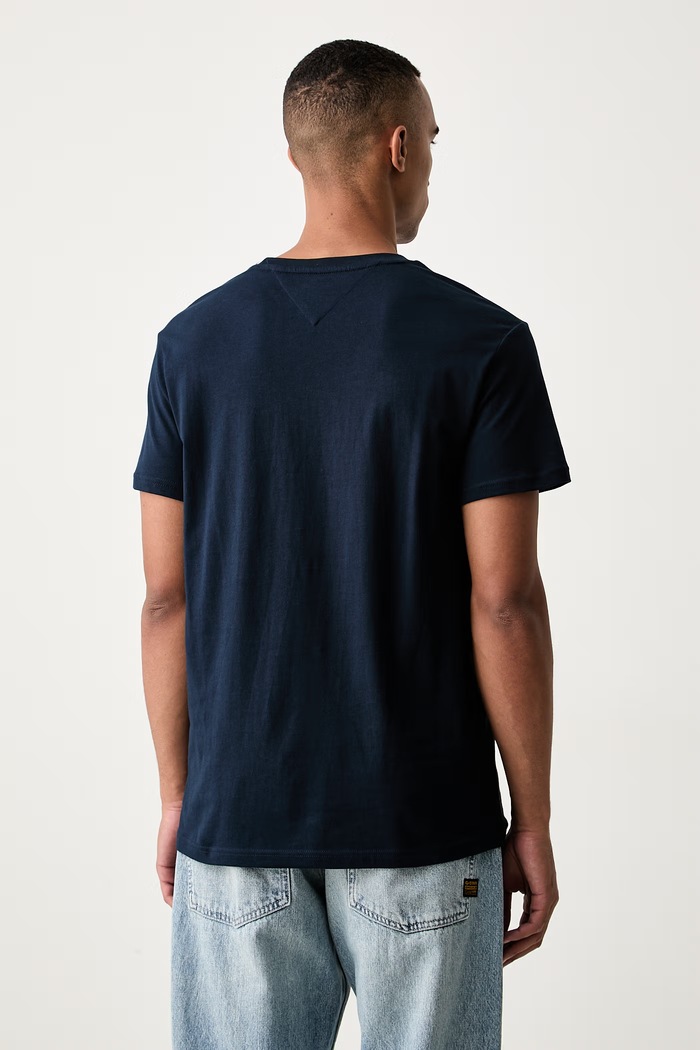 Oblečení Tommy Jeans tričko pánské bavlněné DM0DM23550 námořnická modř